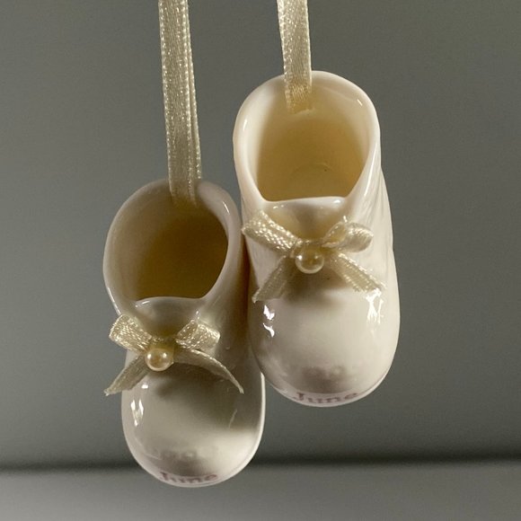 🎁 June Baby Porcelain Baby Booties Ornament - Picture 10 of 10